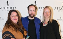 Tanja Poljaček, Dejan David (revija David) in Mišela Firšt Vučenović (marketing Kozmetike Afrodita)